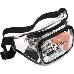 LuvHer Clear Fanny Pack Clear Purse for Women Stadium Approved Transparent Clear Bag Stadium Approved Unisex Adjustable Strap Concerts Events Sports Games Festival