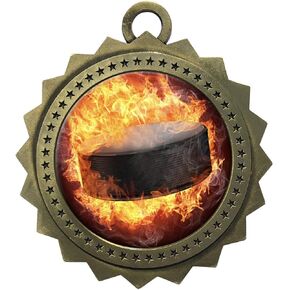 Express Medals Various 10 Pack Styles of Hockey Award Medals with Neck Ribbons Trophy Award Prize Gift