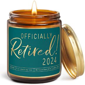 Retirement Gifts for Woman 2024,Funny Retirement Gifts for Coworker,Boss,Teacher,Nurse,Dad, Mom with Candle,Happy Retirement Decorations,Happy Retirement Gifts for Women
