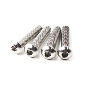 M2.5x12 Button Head Hex Socket Drive Screws 304 Stainless Steel Button Head Cap Screws (Pack of 100)