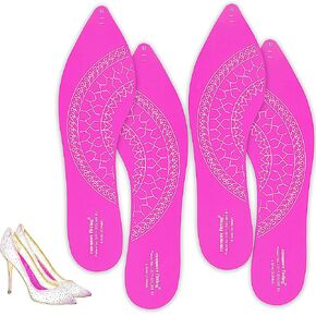 Bionic Fascia Insoles Silicone Self-Adhesive Sticker for High Heel Shoes 0.5MM Keep Comfortable,Non-Slip Anti Odor Resistant,Make Your Shoes More Beautiful(Pink-2Pair/Pack-39)