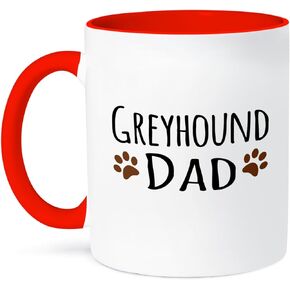 3dRose Greyhound Dog Dad Mug, 11 oz, Black