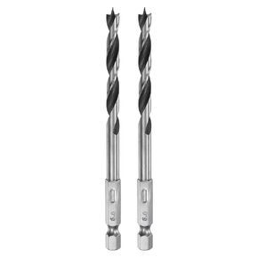 HARFINGTON 2pcs Brad Point Drill Bit 10mm (25/64") Dia Bearing Steel 1/4" Hex Shank Wood Drill Bits 3.23" Working Length Spiral Twist Drilling Tool for Woodworking Softwood Plywood Plastic