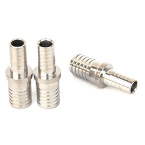 3pcs 3/8" to 1/2" Barb Reducer Hose ID Reducing Barbed Splicer, Round Union Fitting Intersection/Split Water/Fuel/Air (3)