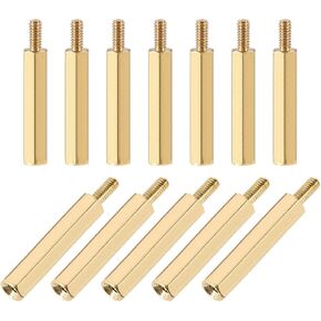 uxcell M2.5x30mm+6mm Male-Female Brass Hex PCB Motherboard Spacer Standoff for FPV Drone Quadcopter, Computer & Circuit Board 80pcs
