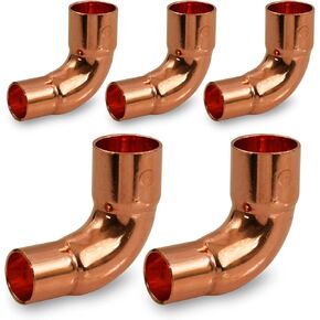 DDSO0134 Reducing 90 degrees elbow with short turn, 1 X 3/4, Copper