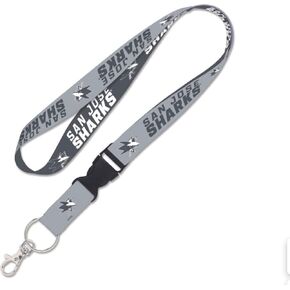 WinCraft San Jose Sharks Lanyard with Detachable Buckle, 1" - Grey