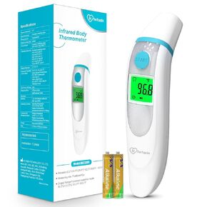 Forehead Thermometer for Adults, 4 in 1 Ear Thermometer for Kids, No Touch Baby Thermometer, Digital Thermometer with Fever Alarm and Object Measurement - Fast, Reliable and Accurate