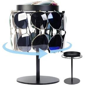 Luxtude Rotating Sunglasses Organizer, Metal Glasses Holder Stand, Sunglasses Rack, Glasses Stand for Multiple Glasses, 360° Rotating Sunglass Holder, Sunglass Display Stand for Desk, Dresser