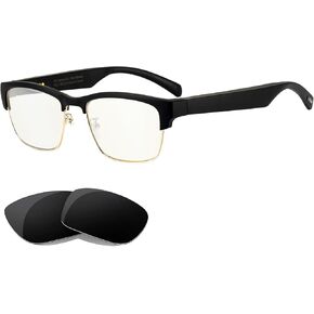 Smart Bluetooth Audio Glasses for Men Women with Built-in Mic,Blue Light Filter&Polarized Lenses,Open Ear Music&Calls glasses
