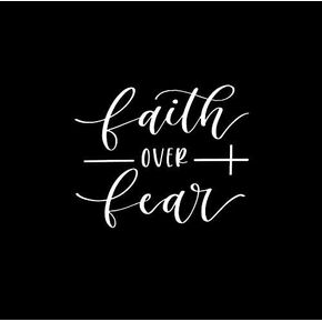 Faith Over Fear with Cross MKR Decal Vinyl Sticker |Cars Trucks Vans Walls Laptop|White|6.5 x 5.3 in|MKR2050