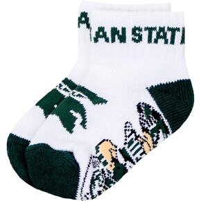 NCAA Michigan State Spartans Unisex Michigan State Baby Qtr Sockmichigan State Baby Qtr Sock, Green, Bax 12-24 Months
