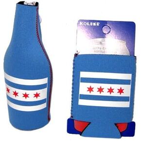 Chicago Flag Can and Bottle Cover - Set of 2