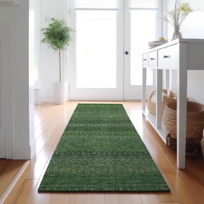 Addison Rugs Mayfield AMF527 Fern 2'3" x 7'6" Indoor Premium Machine Washable Runner Rug, Silky Soft, Easy Clean, Non Shedding, Bedroom, Living Room, Dining Room, Kitchen, Patio Rug