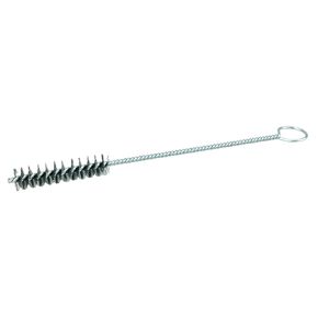 Weiler 21233 0.005" Wire Size, 9/16" Diameter, 9" Length, Steel Bristles, Single Stem Single Spiral Hand Tube Brush with Eye Handle, Made in The USA (Pack of 10)