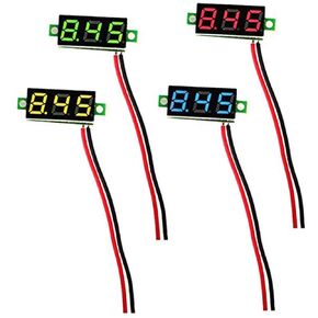 KeeYees 0.28 Inch Two Wires Mini Digital Voltmeter Panel DC 2.5V-30V Voltage Tester Meter LED Display (4 Colors)