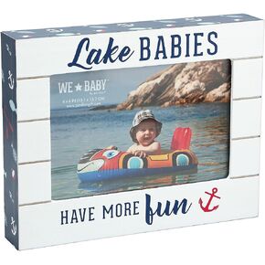 Pavilion - Lake Babies Have More Fun - Horizontal 7.5" x 6" Self-Standing Picture Frame - Holds 4" x 6" Photo Children Kids Family Memory Lake-Lover Present Lake House Cottage Gift