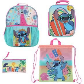 Disney Lilo & Stitch 5-Piece Backpack & Lunchbox Set