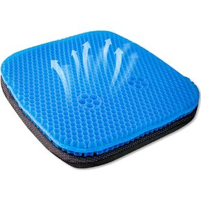 Golf Cart Gel Seat Cushion for Golf Cart Club Car DS/Precedent/EZGO TXT/RXV/Yamaha,Thick Big Breathable Honeycomb Design with Non-Slip Cover and Storage Bag