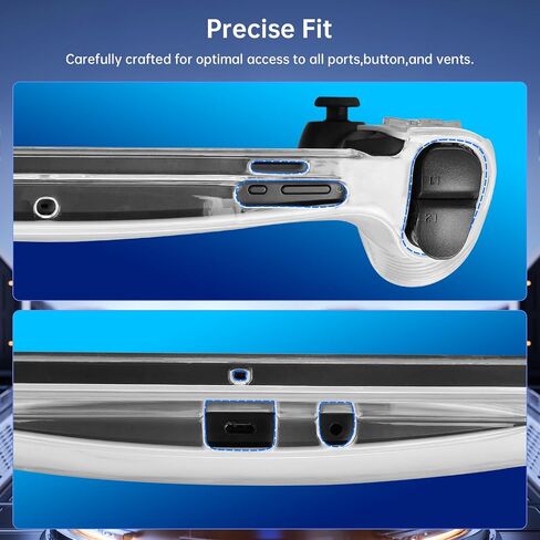 Protective Cover Compatible with PS Portal, Clear Hard Cover Shell All-Round Skin with Kickstand and 2 Thumb Grip Caps Compatible with Playstation Portal Remote Player Controller Accessories in Saudi Arabia
