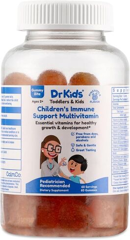 DrKids Immune Support Multivitamin Gummy Bites, 15 Essential Vitamins and Minerals, May Support Immune Function, Growth, and Development*, Great Tasting, 60 Count. in Saudi Arabia