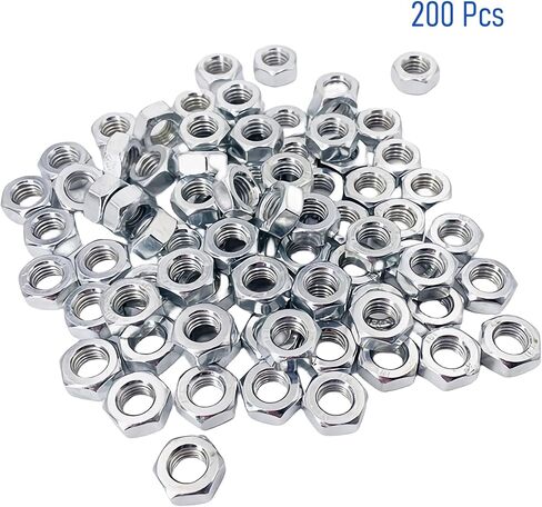 50PCS M6-1 Hex Nuts, Carbon Steel Metric Coarse Thread Hexagon Nut, ISO 4032, Class 4.8 Screw Bolt Fasteners, Nickel Plated Hardware Lock Nut in Saudi Arabia