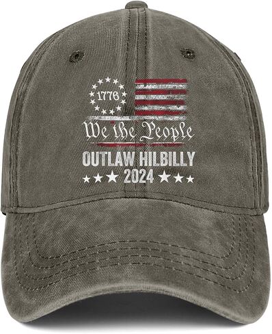 The Outlaw and The Hillbilly Hat 2024 التصويت على الانتخابات الخارجة عن القانون Hillbilly قبعات البيسبول قبعة وطنية للجنسين الرجال النساء in Saudi Arabia