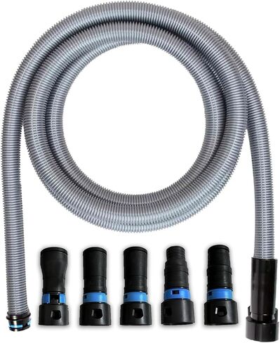 Upgraded 94709 Dust Collector Hose Kit 1 1/4 Inch x 10 Ft,Vacuum Hose Adapter with 5 Fittings For Dust Collection,Compatible with Festool, Shop Vac, Dewalt, Ridgid, Craftsman Dust Extractor Vacuum in Saudi Arabia