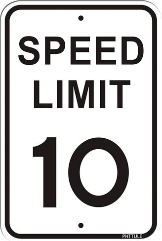 Speed Limit 10 MPH Sign 4 Pack 18 x 12 inches Slow Down Safety Sign Reflective 40Mil Aluminum Professional Printing UV Coating in Saudi Arabia