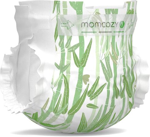Momcozy Baby Diapers, Baby Diapers Natural Bamboo Diapers Hypoallergenic for Sensitive Skin, Absorbent Disposable Diapers, Soft Organic Diapers Size 3(66 Count) in Saudi Arabia
