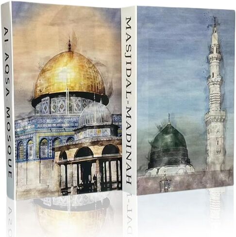 Decorative Books Aesthetic Book Decor Islamic Muslim Kabba Faux Fake Books for Decoration Coffee Table Living Room Home Decor Chic Preppy Bedroom Elegant Designer (Set of 2) in Saudi Arabia