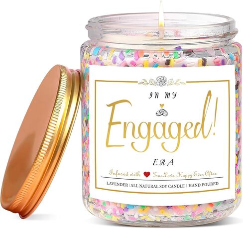 Engagement Gifts for Couples, in My Engaged ERA! Scented Candle, Engagement Party Decorations, Engagement and Bridal Shower Gifts for Her, 7oz Natural Soy Lavender Candle with 50+ Hours Burn Time in Saudi Arabia