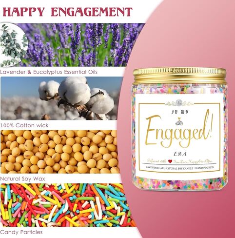 Engagement Gifts for Couples, in My Engaged ERA! Scented Candle, Engagement Party Decorations, Engagement and Bridal Shower Gifts for Her, 7oz Natural Soy Lavender Candle with 50+ Hours Burn Time in Saudi Arabia