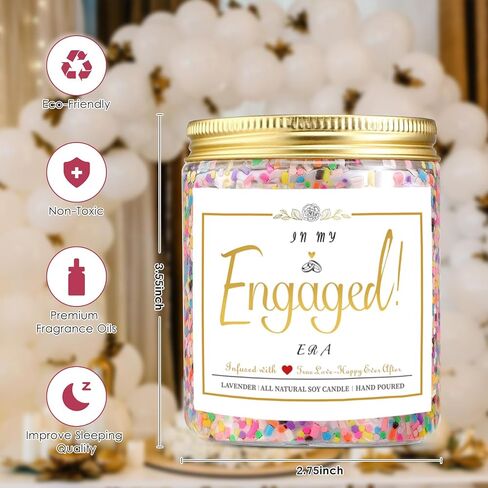 Engagement Gifts for Couples, in My Engaged ERA! Scented Candle, Engagement Party Decorations, Engagement and Bridal Shower Gifts for Her, 7oz Natural Soy Lavender Candle with 50+ Hours Burn Time in Saudi Arabia