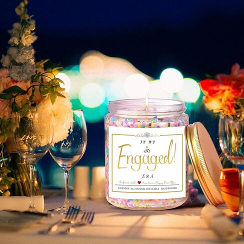 Engagement Gifts for Couples, in My Engaged ERA! Scented Candle, Engagement Party Decorations, Engagement and Bridal Shower Gifts for Her, 7oz Natural Soy Lavender Candle with 50+ Hours Burn Time in Saudi Arabia