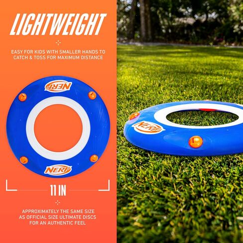 قرص طائر ناعم من Nerf Kids - لعبة قرص طائر صوتي داخلي + خارجي للأطفال - قرص رمي مقاس 11 بوصة - قرص خفيف الوزن للغاية للاستخدام الداخلي والخارجي - يعوي عند رميه in Saudi Arabia