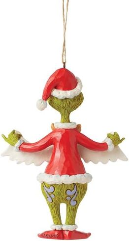 Enesco Dr. Seuss Grinch by Jim Shore Santa Grinch Holding Merry Christmas Banner Hanging Ornament, Hand Crafted, Hand Painted Collectible Christmas Tree Ornaments Decor Gift, 5.25 Inch, Multicolor in Saudi Arabia