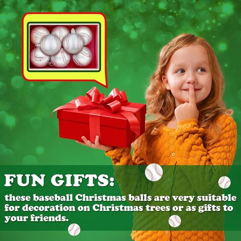 6 Pcs Baseball Party Ornaments, 2.4 Inch Large Hanging Baseball for Tree Decorations Sport Theme Novelty Gift Boy Men Game Classic Balls Party Supplies Home in Saudi Arabia