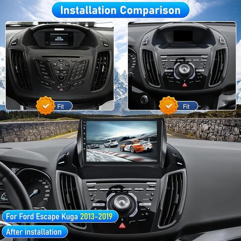 [2+64G] Android 13 Car Stereo for Ford Escape Kuga 2013-2019 with Wireless Carplay&Android Auto,9 Inch Touch Screen Car Radio with GPS WiFi Bluetooth FM/RDS SWC AUX-in+AHD Backup Camera in Saudi Arabia