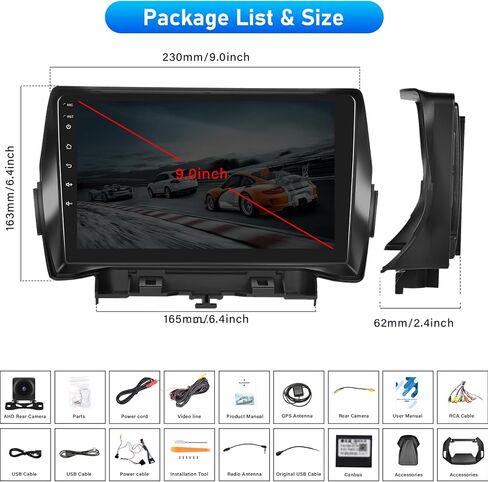 [2+64G] Android 13 Car Stereo for Ford Escape Kuga 2013-2019 with Wireless Carplay&Android Auto,9 Inch Touch Screen Car Radio with GPS WiFi Bluetooth FM/RDS SWC AUX-in+AHD Backup Camera in Saudi Arabia