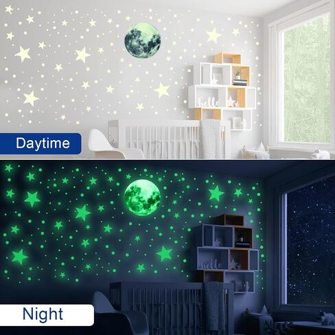 Glow Stars for Ceiling 435 PCS Glow in Dark Stars Glow in The Dark Ceiling Stickers Glowing Stars Space Planet Universe Galaxy Blue Wall Decals for Kids Bedroom Nursery Living Room Decor in Saudi Arabia