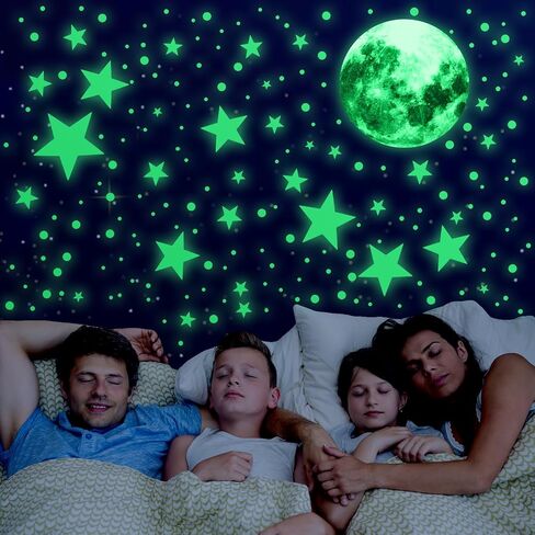 Glow Stars for Ceiling 435 PCS Glow in Dark Stars Glow in The Dark Ceiling Stickers Glowing Stars Space Planet Universe Galaxy Blue Wall Decals for Kids Bedroom Nursery Living Room Decor in Saudi Arabia
