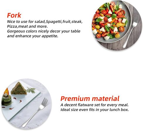 Silver Salad Forks Set of 12 pieces，Stainless Steel Flatware Forks 6.8 inch，Mirror Polish Small Utensils, New Kitchen Essentials Cutlery Set Dishwasher Safe in Saudi Arabia
