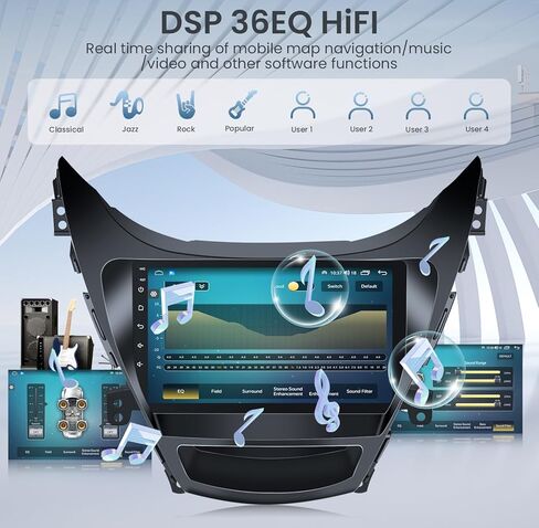 Car Radio Stereo for Hyundai Elantra 2011 2012 2013: Upgrade 2+64GB 5G WiFi — 9 inch Touchscreen with Carplay Android Auto — GPS Navigation Head Unit with Backup Camera Bluetooth FM Mirror Link SWC in Saudi Arabia