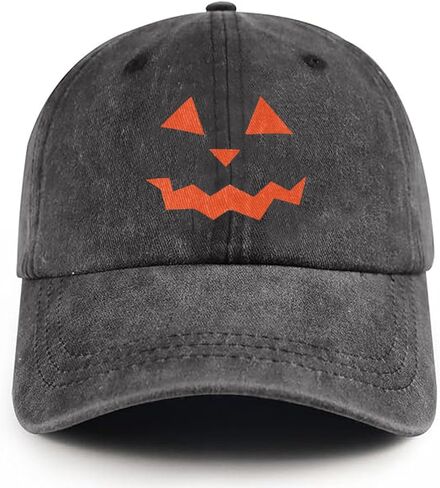Halloween Hat Pumpkin Dad Hats for Men Halloween Decorations Adjustable Funny Pumpkin Face Baseball Cap in Kuwait