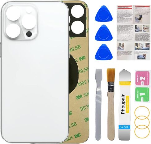 بديل الزجاج الخلفي الخلفي لهاتف iPhone 14 Pro مقاس 6.1 بوصة مع أداة يدوية وإصلاح (أسود فضائي) in Kuwait