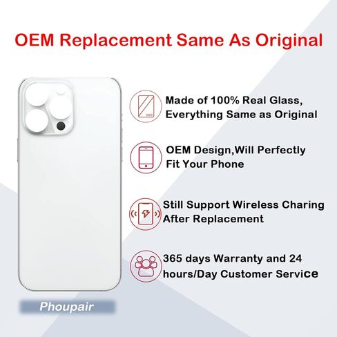 بديل الزجاج الخلفي الخلفي لهاتف iPhone 14 Pro مقاس 6.1 بوصة مع أداة يدوية وإصلاح (أسود فضائي) in Kuwait