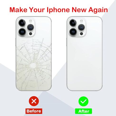 بديل الزجاج الخلفي الخلفي لهاتف iPhone 14 Pro مقاس 6.1 بوصة مع أداة يدوية وإصلاح (أسود فضائي) in Kuwait