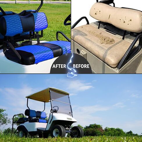 Golf Cart Seat Covers for EZGO TXT Club Car DS Gas or Electric OEM Regular Seat Cushion, No Staple, Golf Cart Vinyl Replacement Seat Cover in Kuwait