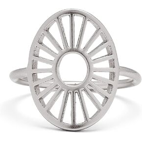 Pura Vida Rose Gold or Silver-Plated Sunburst Stackable Ring - Brass Base, Stylish Design - Size 5-9